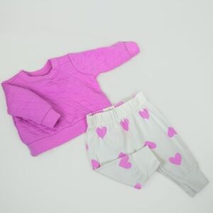 Cat & Jack Baby Girls | Quilted Sweatshirt & Heart Pants Set